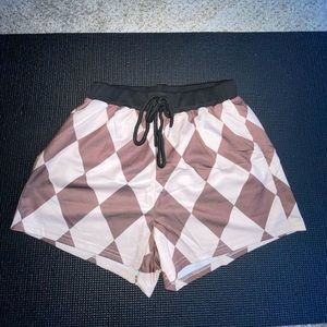 Argyle Pattern Tie Front Shorts
